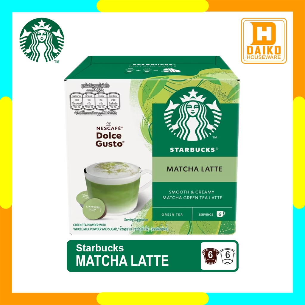 

Starbucks Matcha Latte Capsule for Nescafe Dolce Gusto Original Nestle - Teh Matcha Susu Kapsul