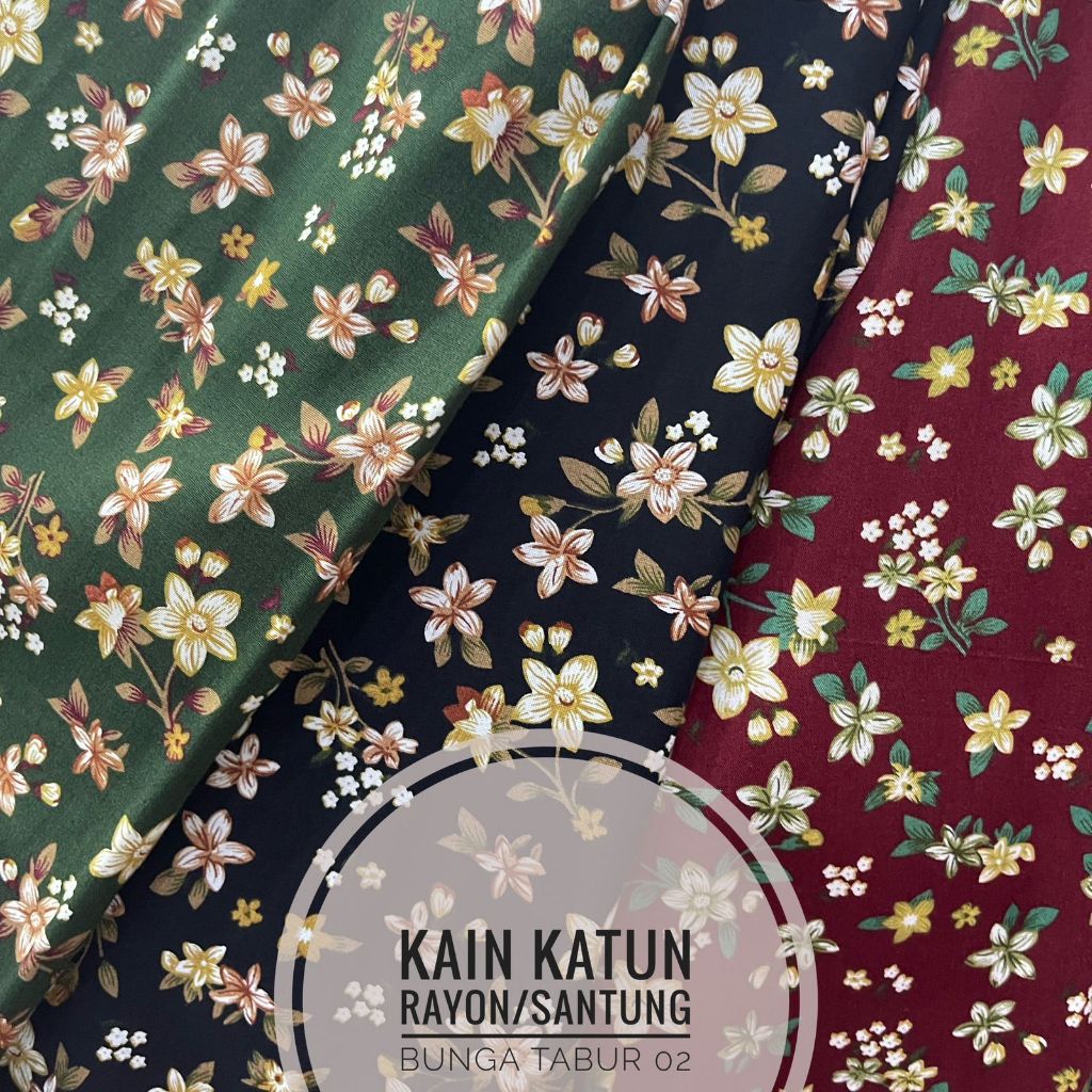 KAIN KATUN RAYON/SANTUNG MOTIF BUNGA TABUR 02