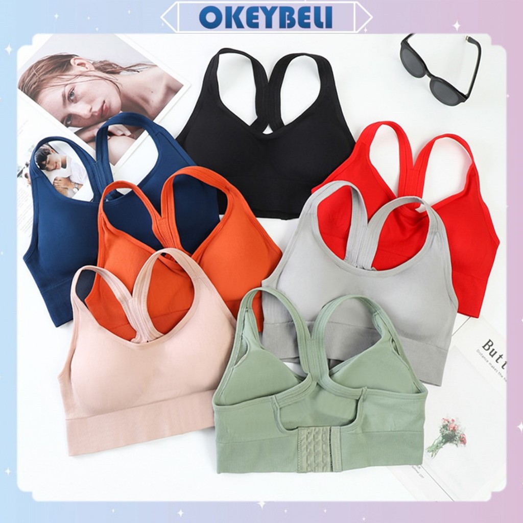•OKEY BELI•BR485 Bh Sport Bra Gym Bra Olahraga Push Up Wanita Tanpa Kawat Pakaian Dalam Elastis Sexy
