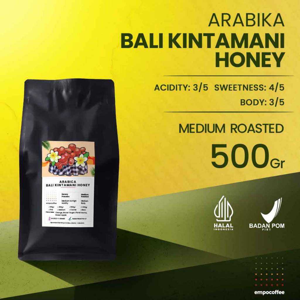 

Empo Coffee Biji Kopi Bubuk Arabika Bali Kintamani Honey Arabica Coffee Roasted Bean Coffe Roast Beans 500 Gram