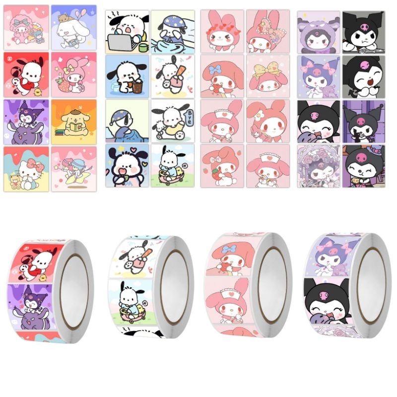 

HAPPY 500PCS STIKER ROLL BEAR DIY KARAKTER STICKER