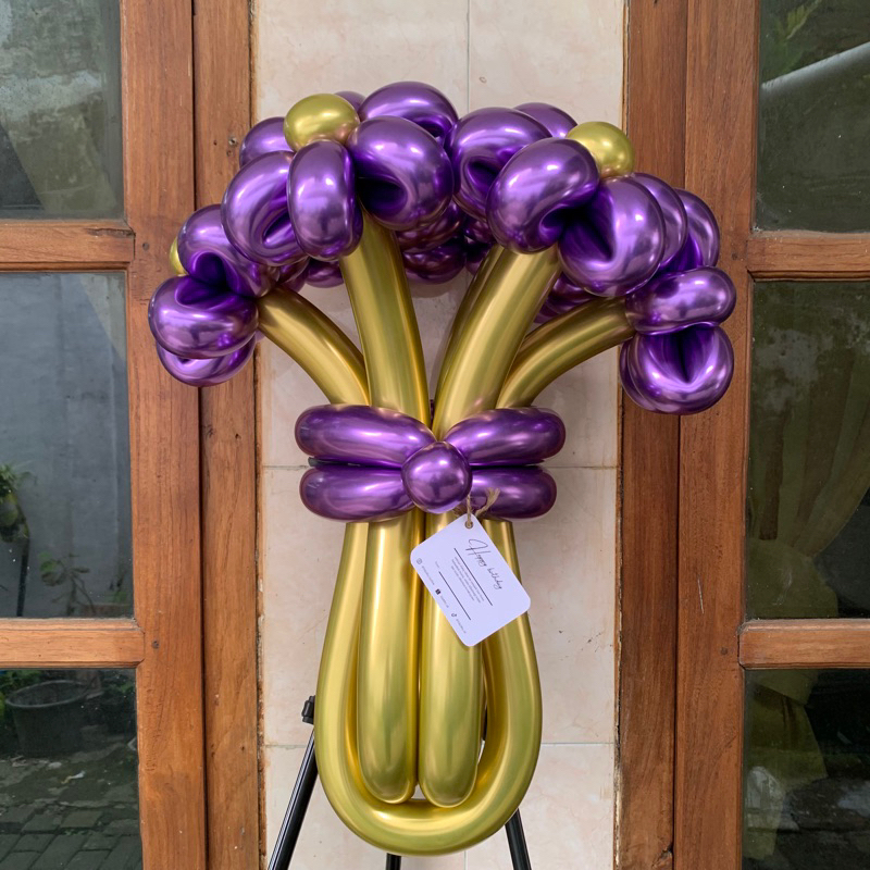 BUKET BUNGA BALON TANGKAI PENDEK / buket balon malang