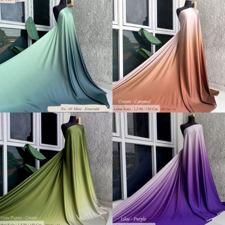 QRP694 NEW SALE Kain Silk Armani GradasiArmani PolosBahan Dress Gaun Dll