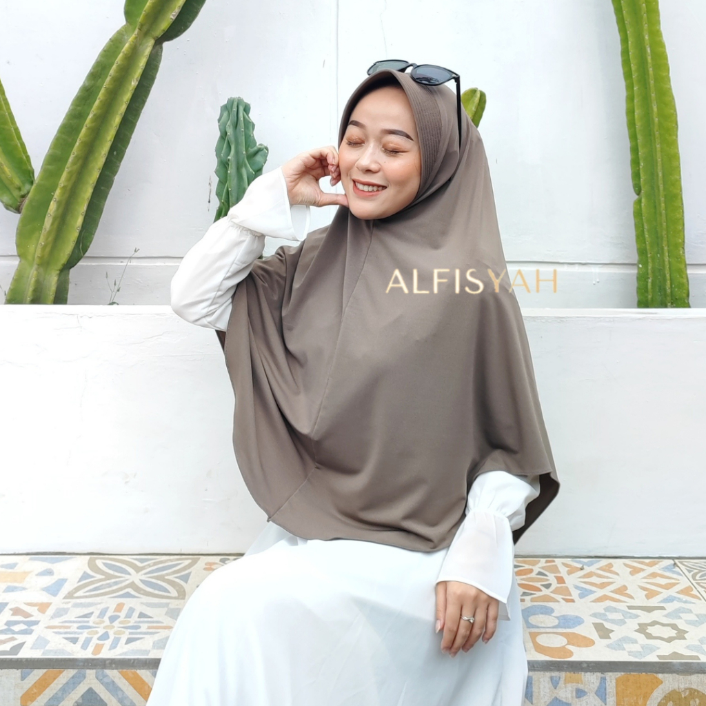 Alfisyah Hijab Khimar Instant Jumbo Jersey Premium