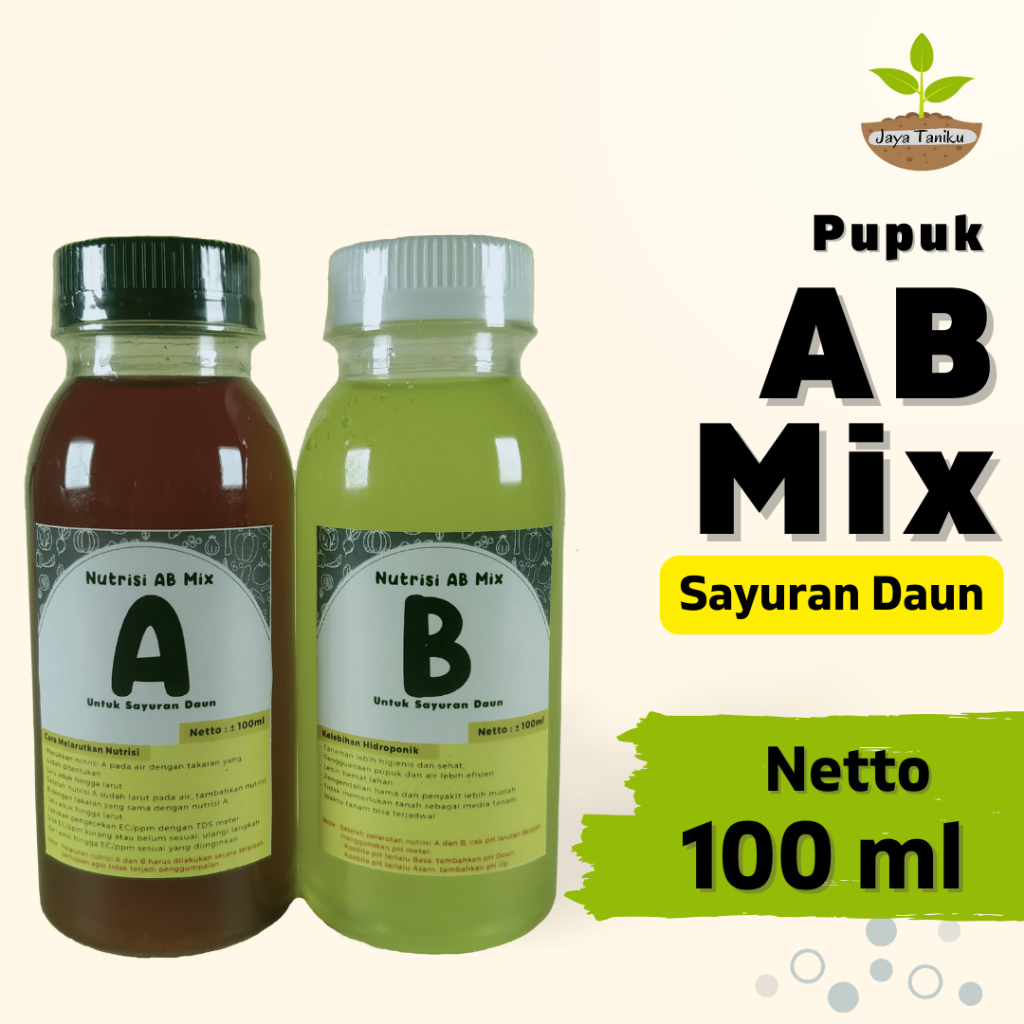 Pupuk AB Mix Hidroponik Sayuran Daun 100 ml