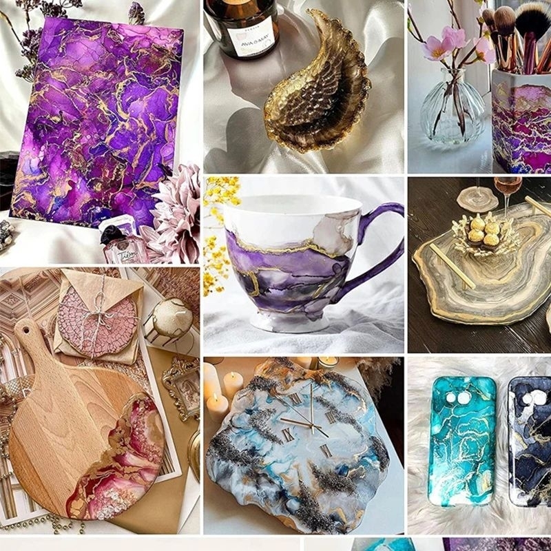 

MilL Pewarna Resin Cair Metallic Ink Pearl Alcohol Effect Pigment Dye Slime Metallic Diffusion