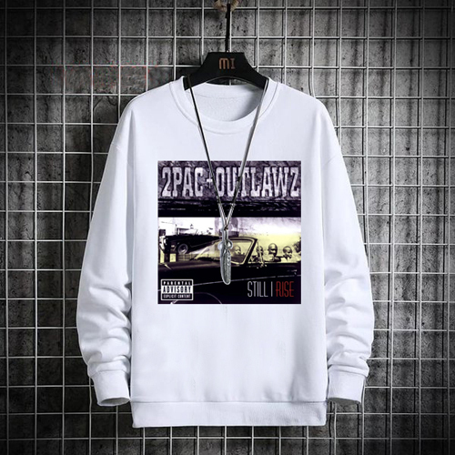 Crewneck 2Pac Outlawz Tupac Shakur Sweater Bahan Cotton Fleece