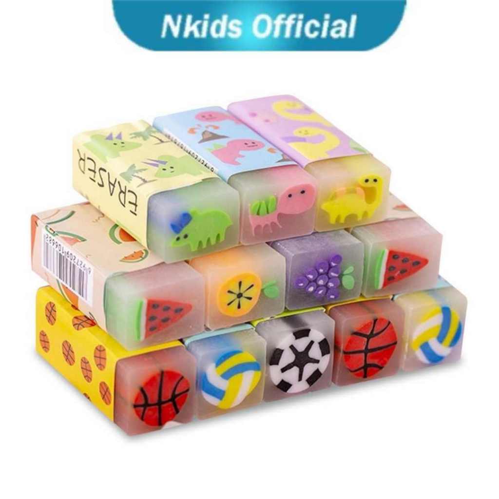 

3 Buah Penghapus Pensil Karakter Motif Kartun