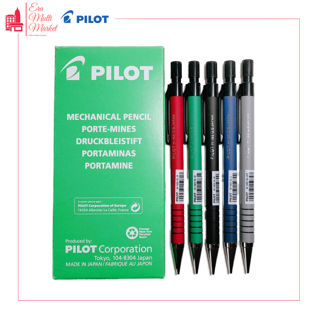 

Mechanical Pensil H-165-SL-GY 12 pcs Pilot ukuran 0.5