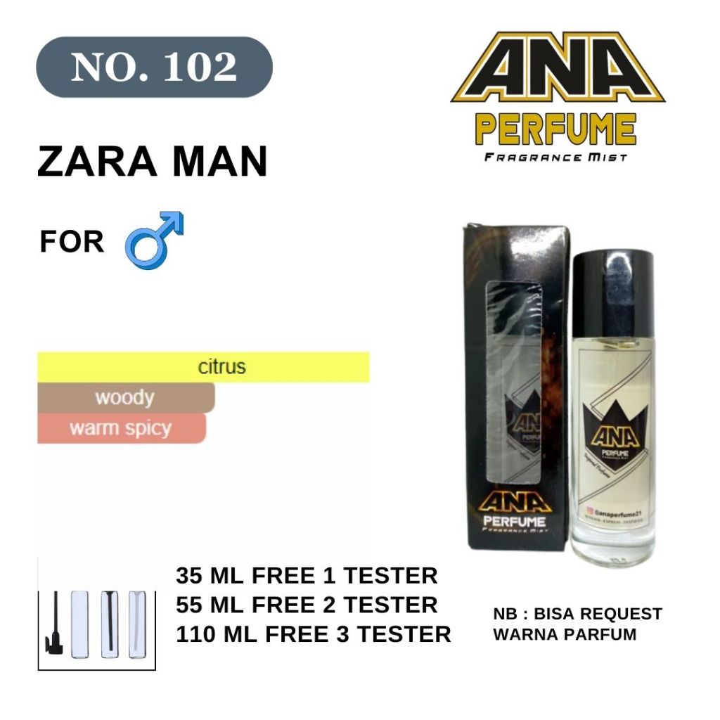 ANA PERFUME ZARA MAN PERFUME PRIA DENGAN AROMA CITRUS