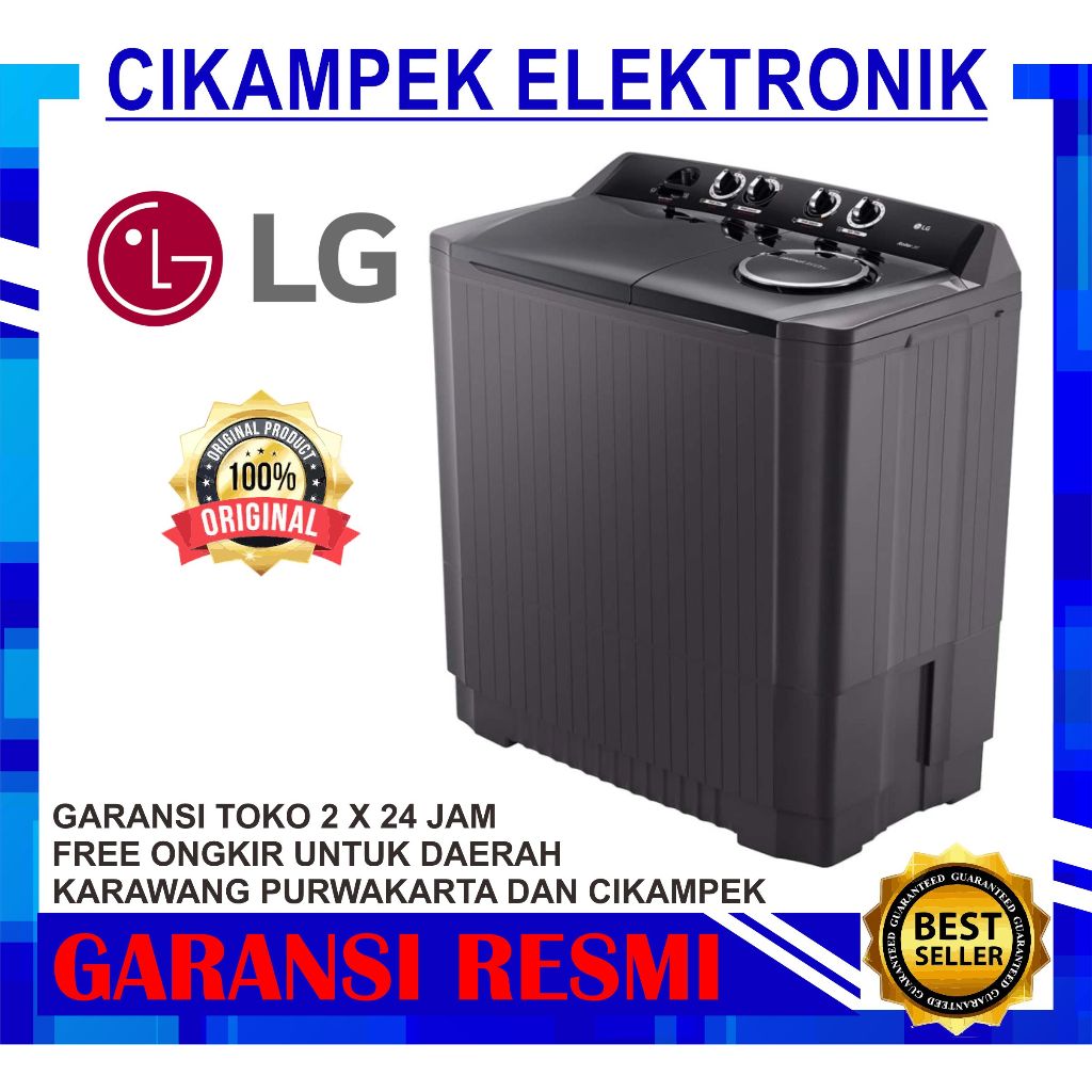 Mesin Cuci LG 14Kg P1400RTM 2 Tabung New Design 14 Kg P 1400 RTM