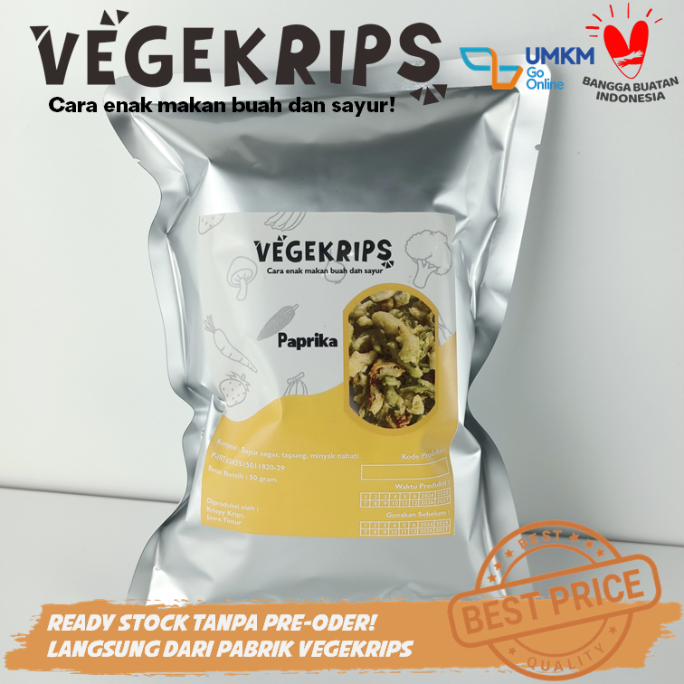 

Keripik Paprika 50 Gr Aluminium Foil VEGEKRIPS