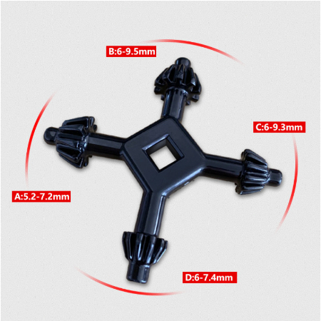 Kunci Pembuka Mata Kepala Bor 4 Cabang Universal 4 in 1 Berkualitas