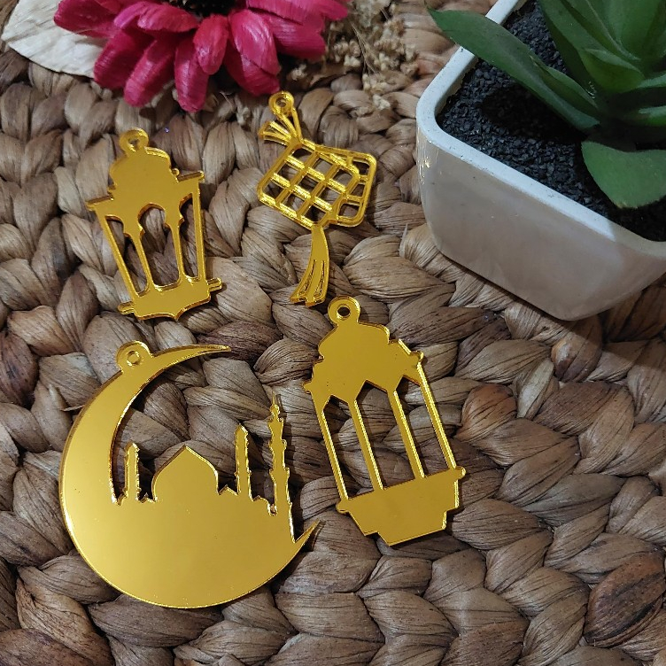 Hang Tag Hampers Lebaran Idul Fitri Akrilik Gold