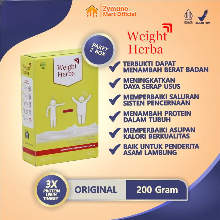 

Weight Herba Paket 2 Box Original - Tingkatkan Nafsu Makan Berat Badan Penggemuk Badan Rendah Gula Dan Tanpa Olahraga Tanpa Efek Samping Original