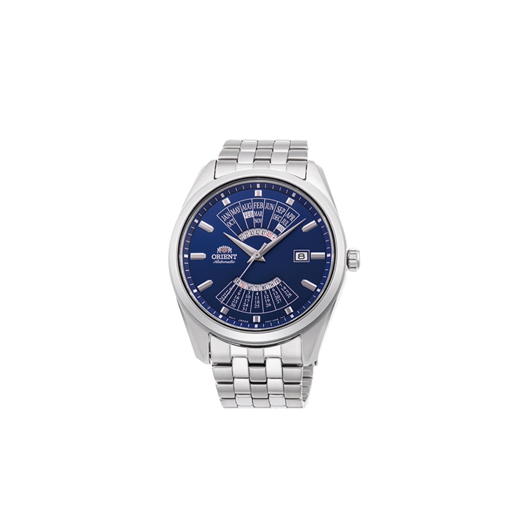 Jam Tangan Orient Contemporary Automatic Multi-year Calendar Blue Dial Metal Silver 43.5mm RA-BA0003