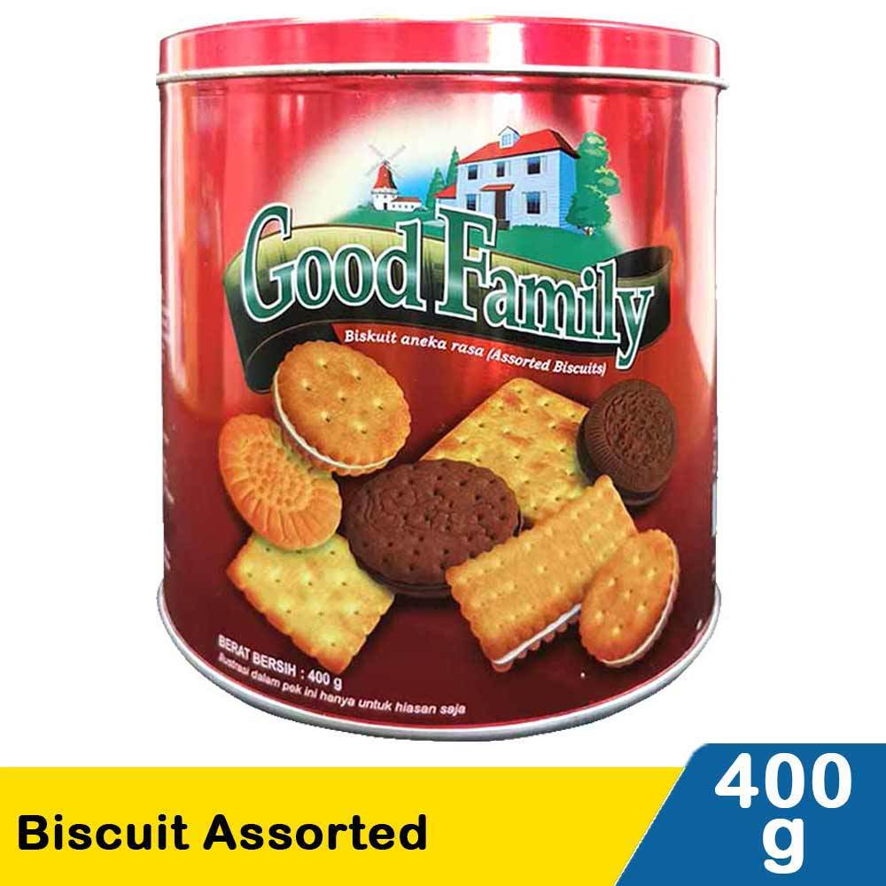 

Good Family Biscuit Assorted 400g / 400gr / 400 gram Biskuit Wafer Snack Cemilan Aneka Rasa Makanan Ringan Cemilan Kue Kering Cookies Cookie Kaleng Halal Ready New Stock Pekanbaru Riau Indonesia Gratis Free Bebas Ongkir COD Bayar Ditempat Ojek Gosend Grab