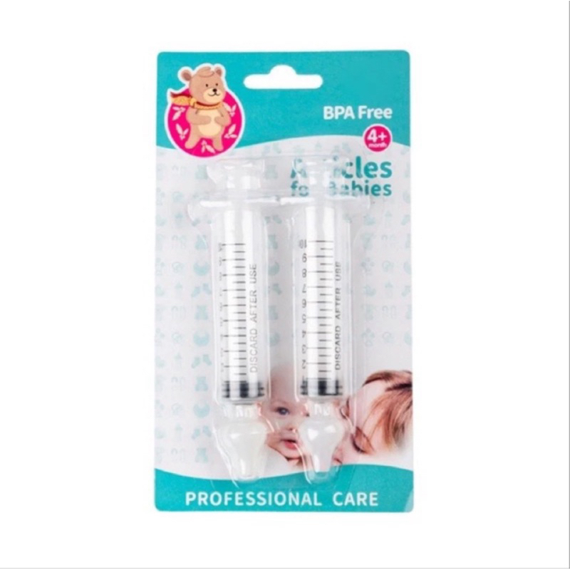 2 Pcs Pembersih Hidung Bayi Alat Sedot Ingus Bayi Nose Cleaner Alat Cuci Suntik Hidung Bayi Pembersi