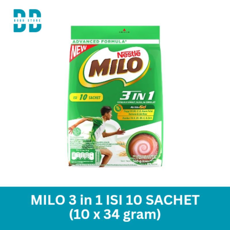 

Milo 3 in 1 34 gram Susu Bubuk Coklat