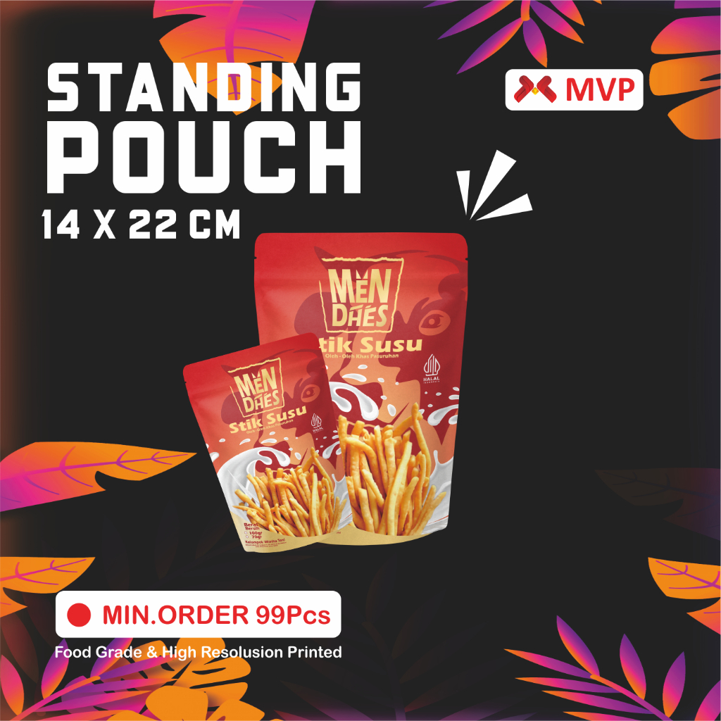 

KEMASAN MAKANAN STANDING POUCH - 14x22cm