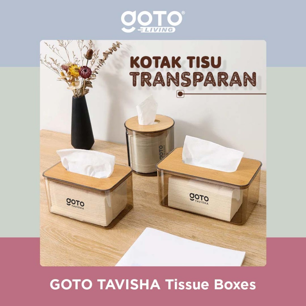 Goto Tavisha Tempat Tisu Kotak Tissue Box Organizer Tisue Kayu Estetik