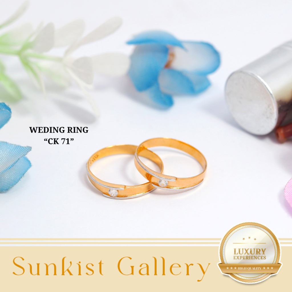 CINCIN NIKAH / TUNANGAN EMAS ASLI KADAR 8K(375) & 16K(700) MODEL SIMPLE MATA SATU KODE WR 71