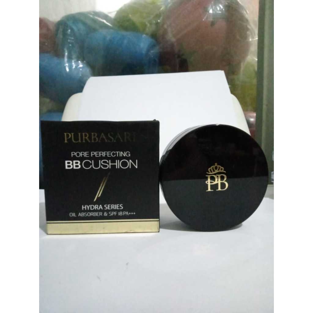 Bedak Basah Purbasari Pore Perfecting BB Cushion  Oil Absorber&SPF 18PA+++  15g