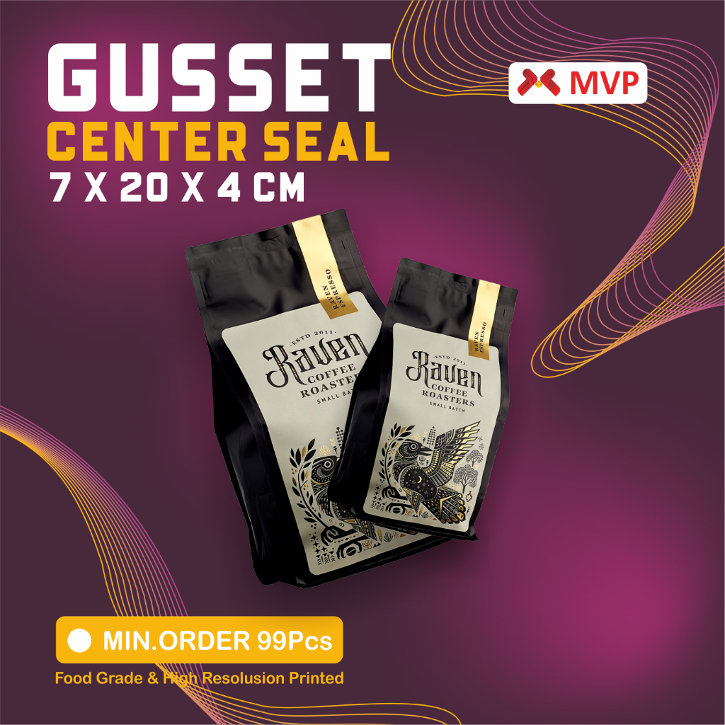 

KEMASAN MAKANAN GUSSET CENTER SEAL - 7x20X4cm