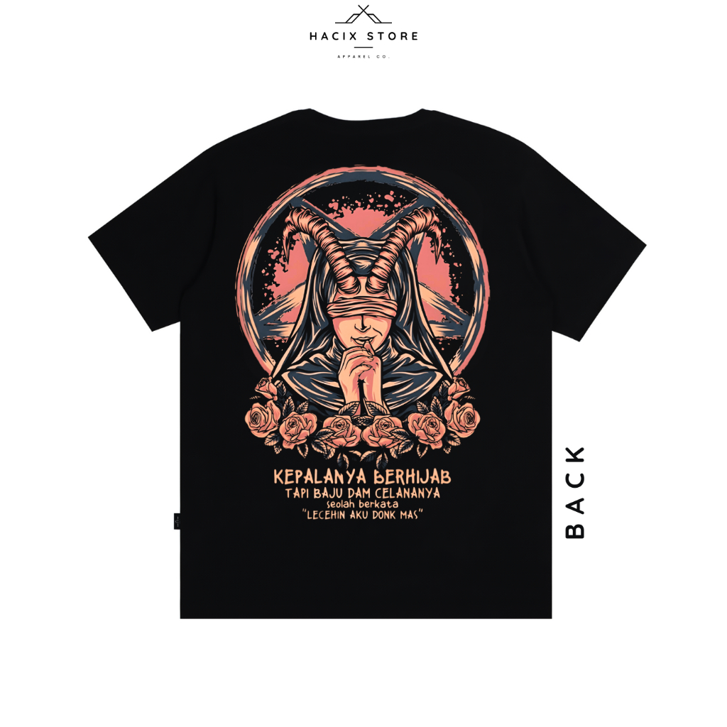 Hacix Store - Baju Atasan Kaos Distro Pria Lengan Pendek Terbaru Keren 2022 Pluralisme Baphomet Huma