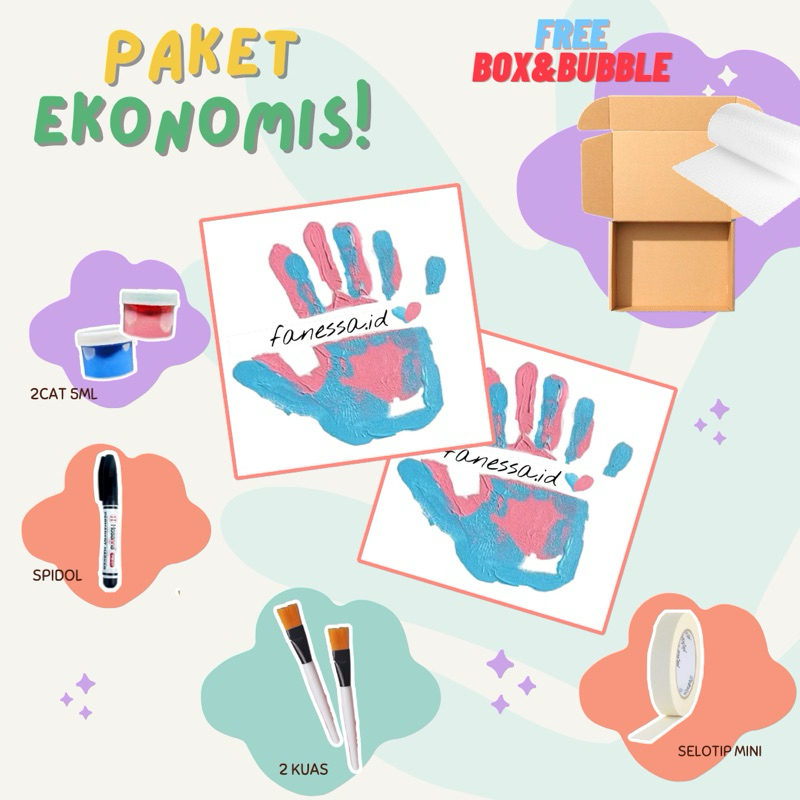 

[FREE BOX&BUBBLE] DIY HAND PAINTING KIT|DIY PAINTING KIT|CAP TANGAN KANVAS|CAP TANGAN KANVAS COUPLE