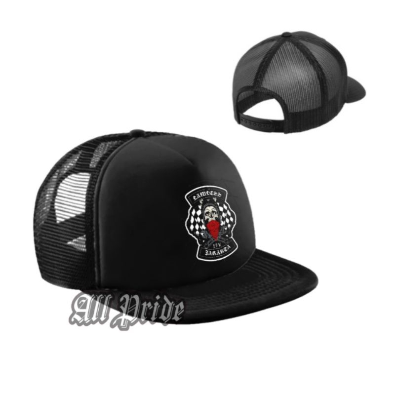 Topi Jaring Premium / Topi Trucker Snapback Casual Distro Pria Wanita / LAWLESS JAKARTA