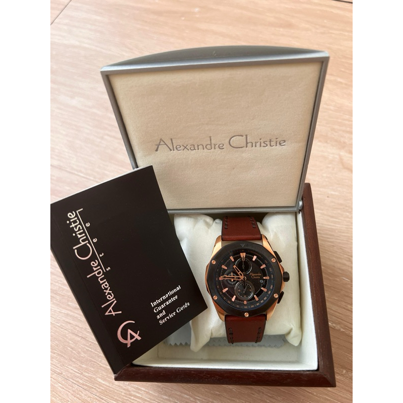 Preloved bekas like new Jam Tangan Pria Alexandre Christie Chronograph AC 6663 MC LBRBA Men Black Di