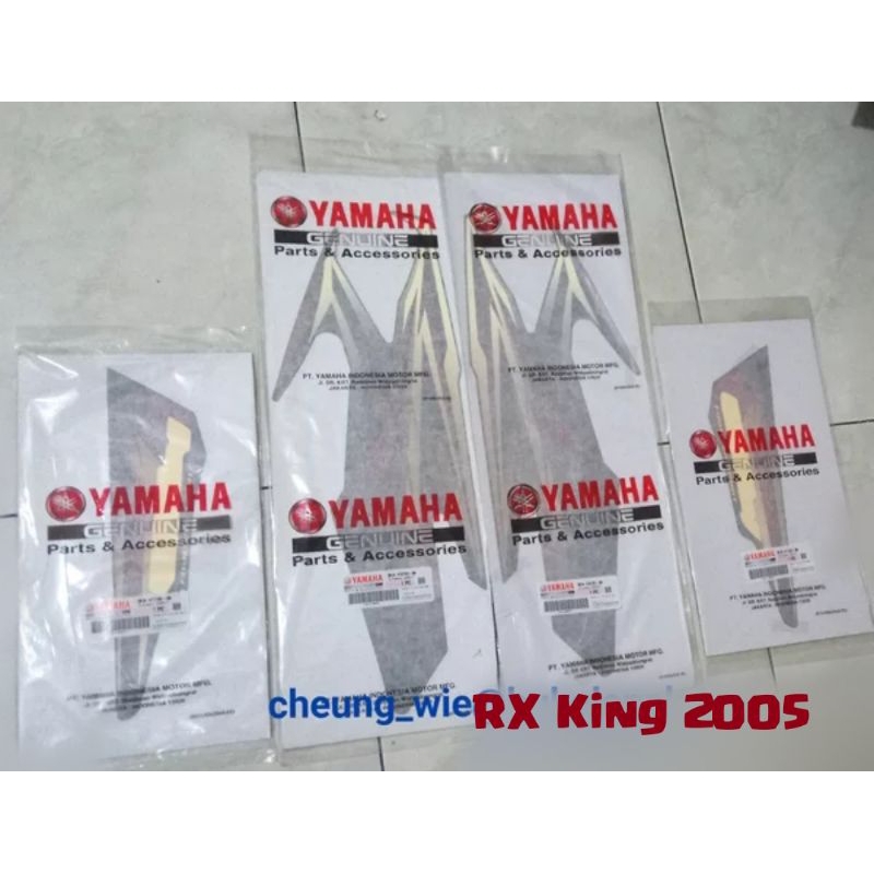 lis body striping stiker 4pcs Yamaha RX King New 3KA Garuda Hitam Merah 2005 asli original YGP