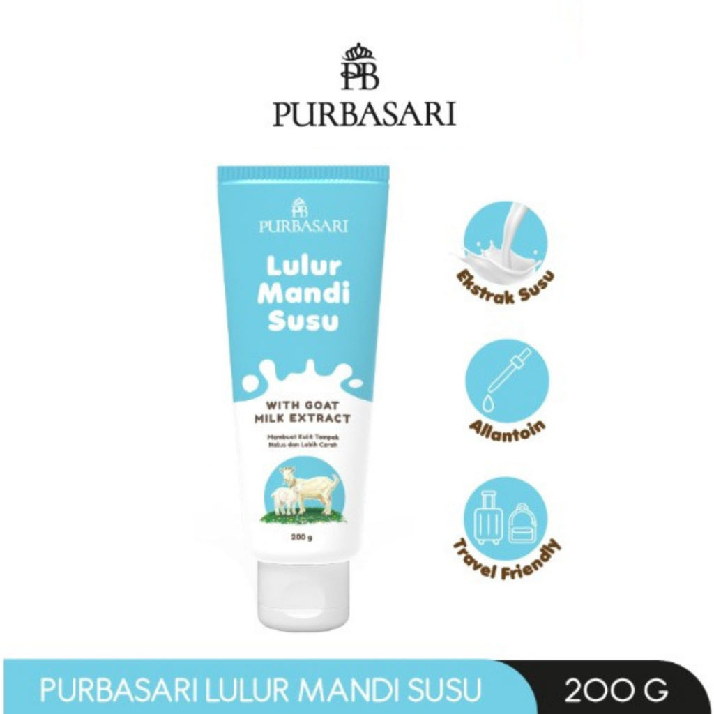 Purbasari Lulur Mandi Susu Kambing Tube 200 gr / Lulur Pemutih Whitening Pencerah / Lulur pelembab k