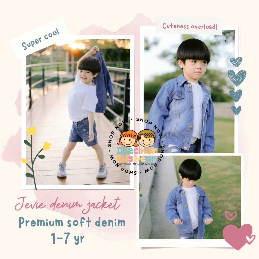 DHECIHUY KIDSWEAR | Jevie Denim Jacket | Jacket jeans unisex | Jacket Jeans Anak perempuan | Jacket 
