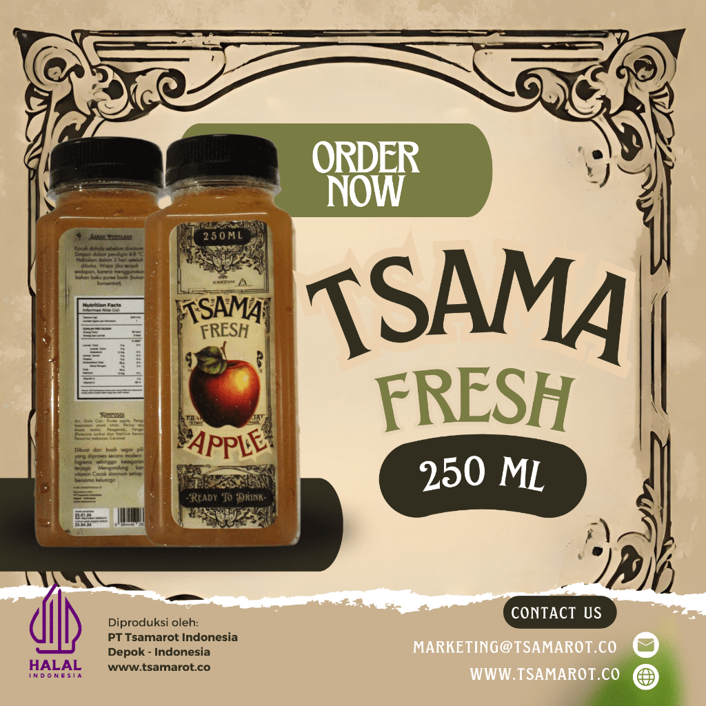 

Tsama Fresh- Apple Juice 250 mL- Jus Apel - Juice 250 mL