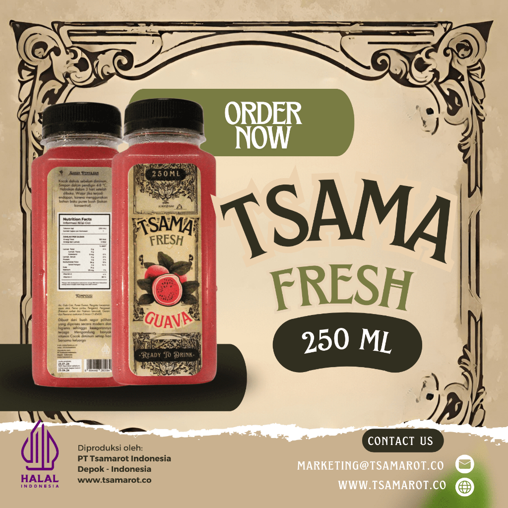 

Tsama Fresh- Guava Juice 250 mL- Jus Jambu Merah - Juice - 250 mL