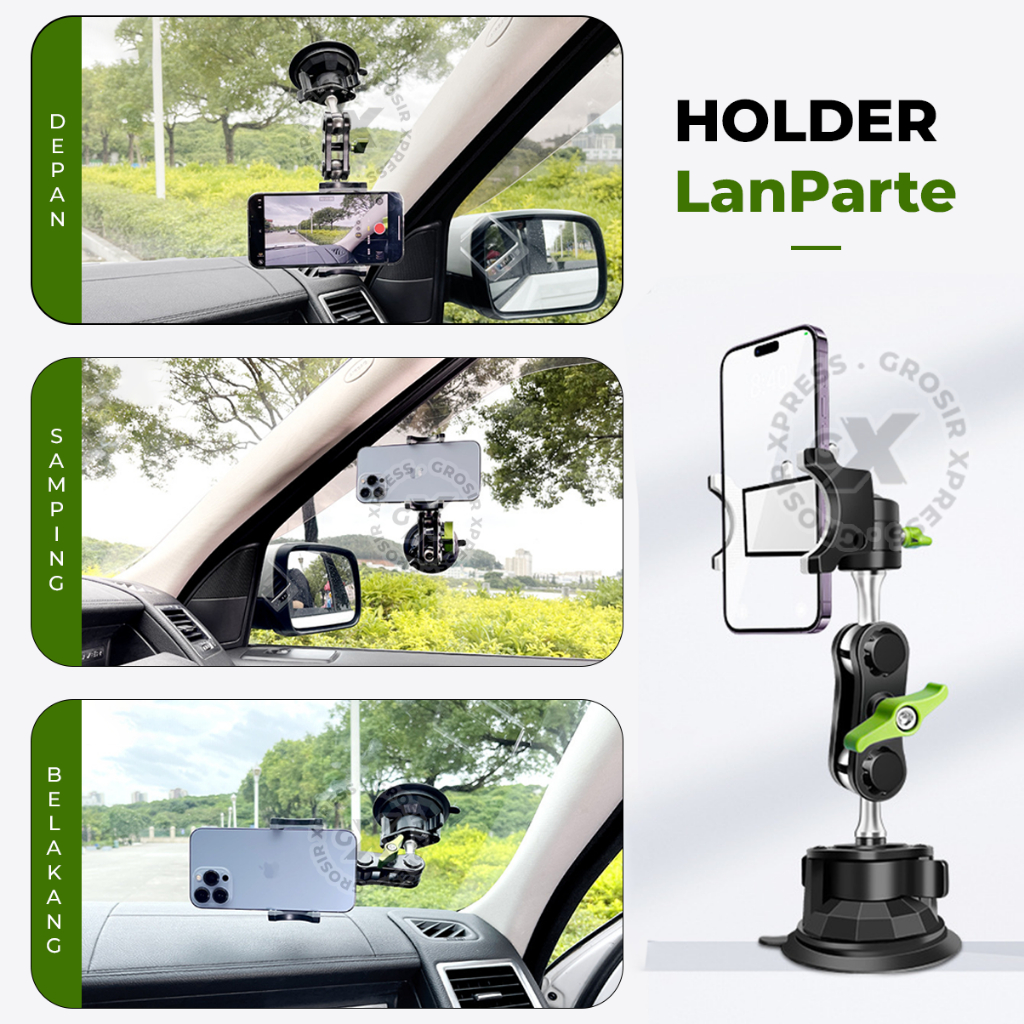 Holder Hp Mobil EVOGRIP CM100 Car Standing Phone Alumunium Premium Full Besi untuk Dashboard Super K