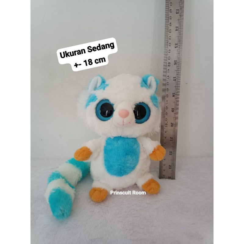 Boneka Musang Tupai Kucing Mata Belo Matbel Doll Plush Biru Putih
