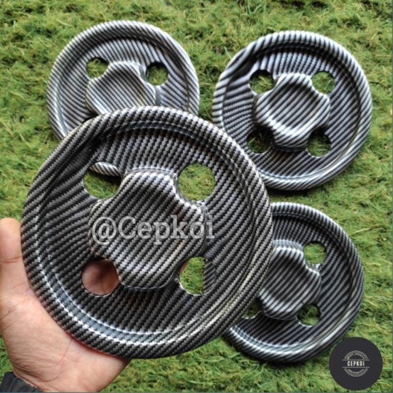 Dop mobil velg kaleng 4x100 Carbon