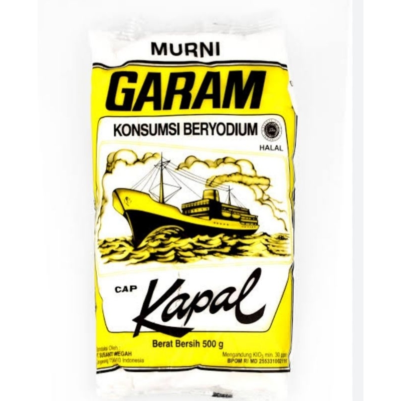

Garam cap Kapal ukuran 250 gr dan 500 gr