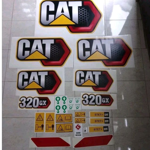 

satu set stiker alat berat