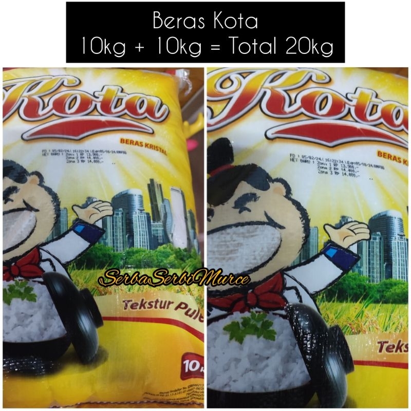 

Beras KOTA 10KG + 10KG (total 20kg) Best seller