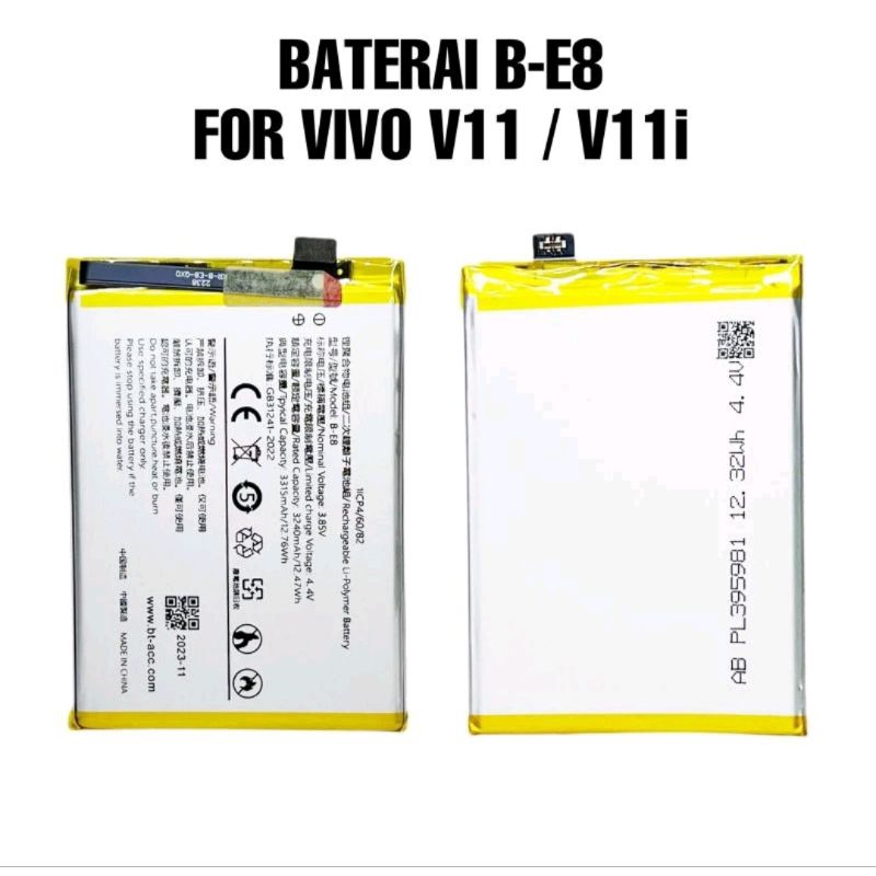 Batre Baterai Vivo V11 / V11i B-E8 ORIGINAL Battery