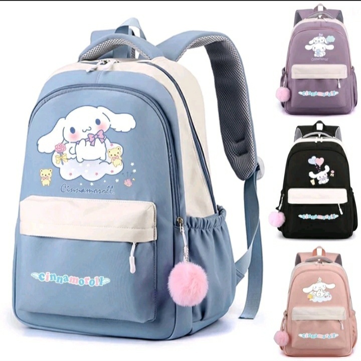 Tas Ransel Sekolah Anak Perempuan Cewek SD SMP SMA Karakter Kartun Anime SANRIO CINNAMOROLL Backpack