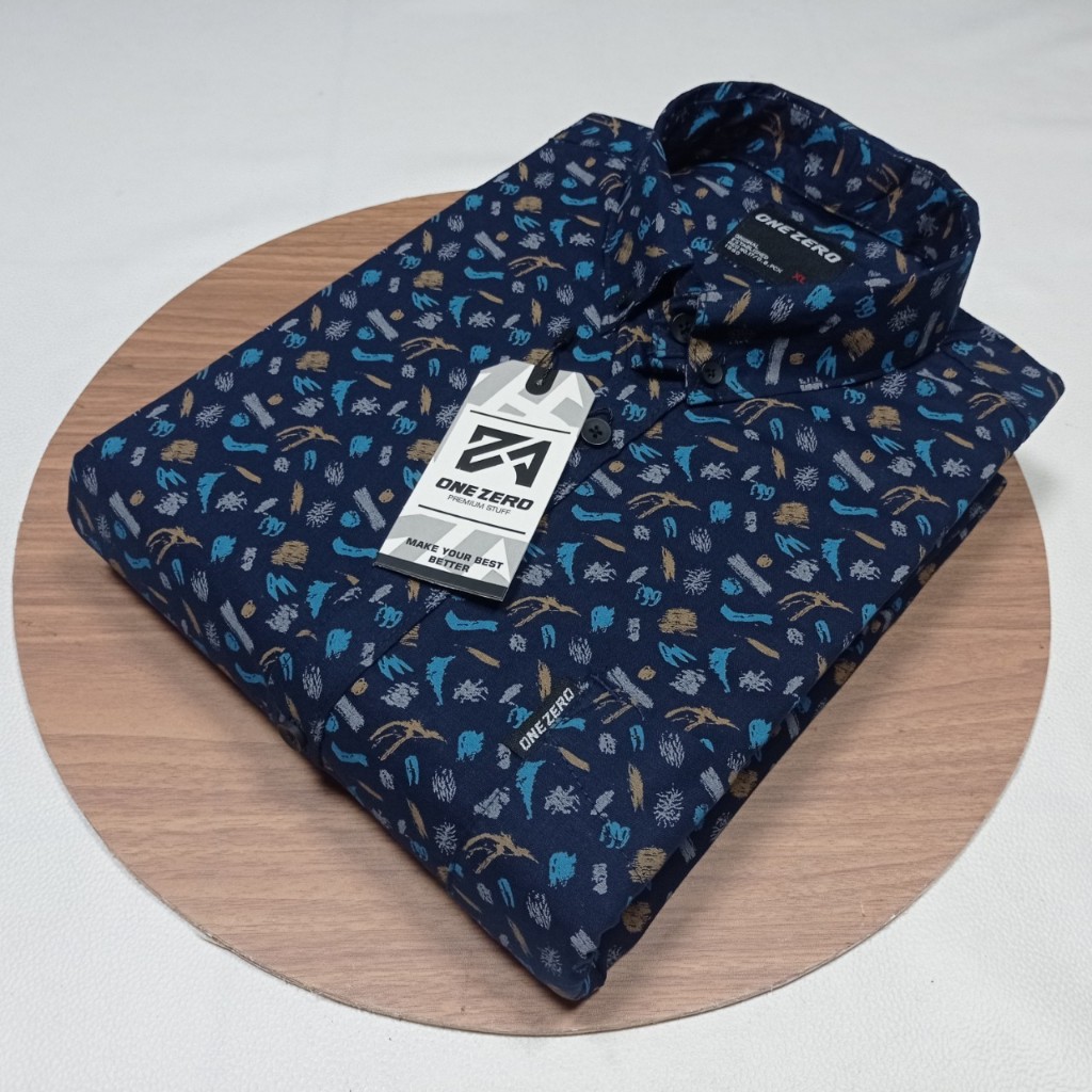 Kemeja Pria Motif Pria Cowok Lengan Pendek Bunga Formal Casual Murah Slimfit All Size M L XL Bagus