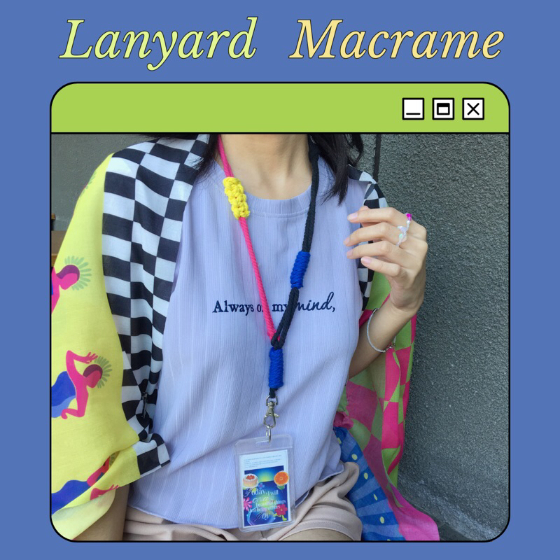 Lanyard macrame / gantungan id card macrame