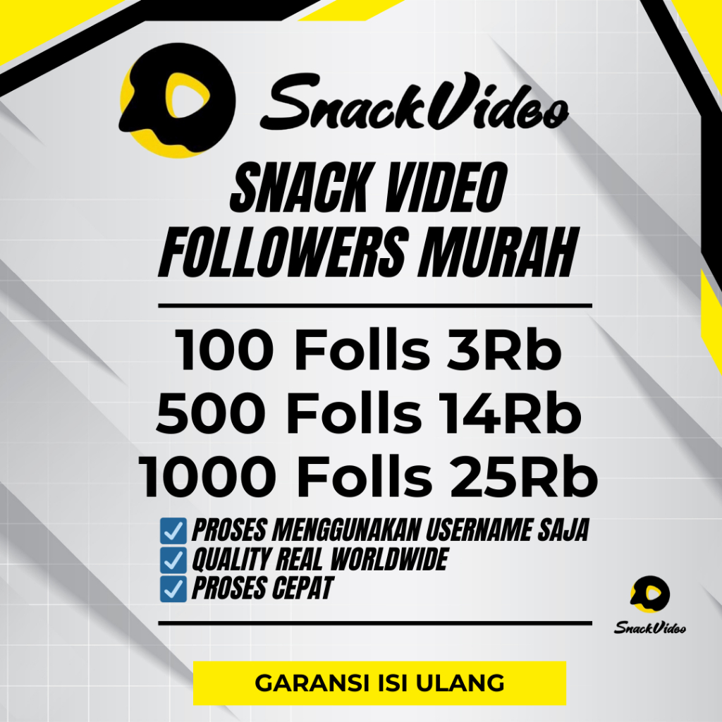 Followers Snack Video Real Permanen Bergaransi Isi Ulang