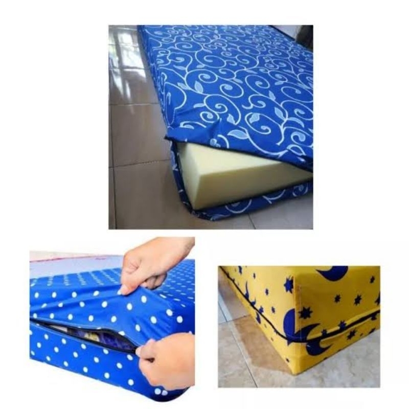 Sarung kasur busa resleting Ukuran 100x200x15 Single Bed / Sprei Resleting