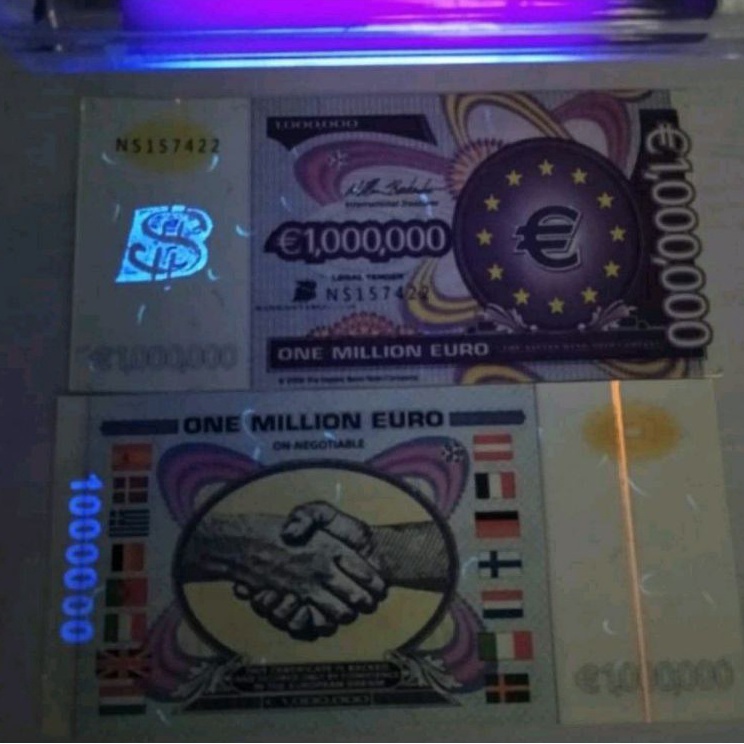 Dari Hobi ke Koleksi Uang Fantasy Note Euro Salaman 1 Juta Euro Mulus GRESSS